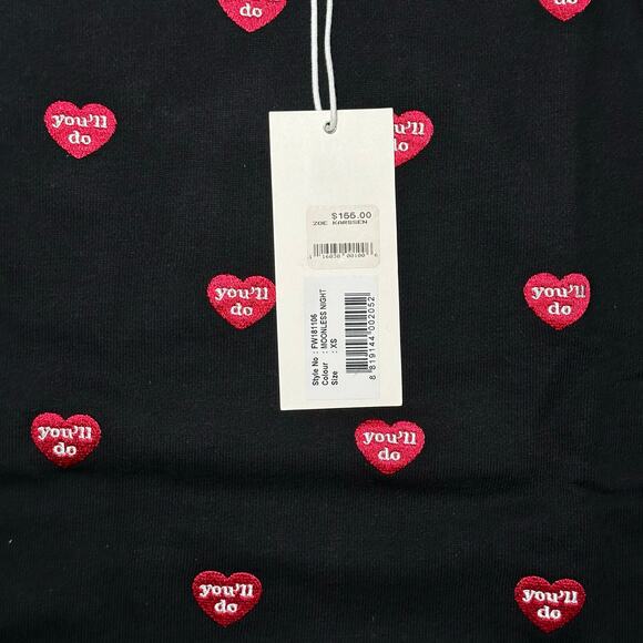 Zoe Karssen You'll Do Heart Sweatshirt in Moonless Night Black Size XS NWT $155 - Picture 8 of 8